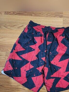 Jordan Jumpman Men's Swim Trunks Shorts Red Black Geometric Print Size 2XL Mesh